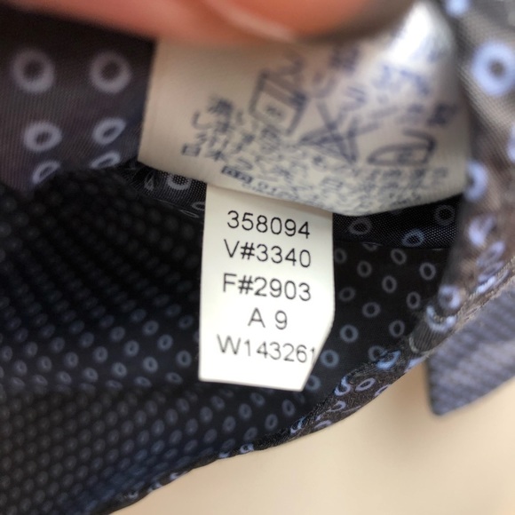 5/$20‎ LANDS' END blue patterned button down top s - Picture 6 of 7